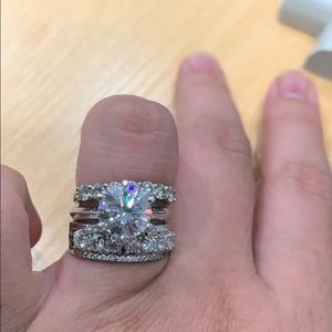 Solitaire 3ct diamond ring moissanite